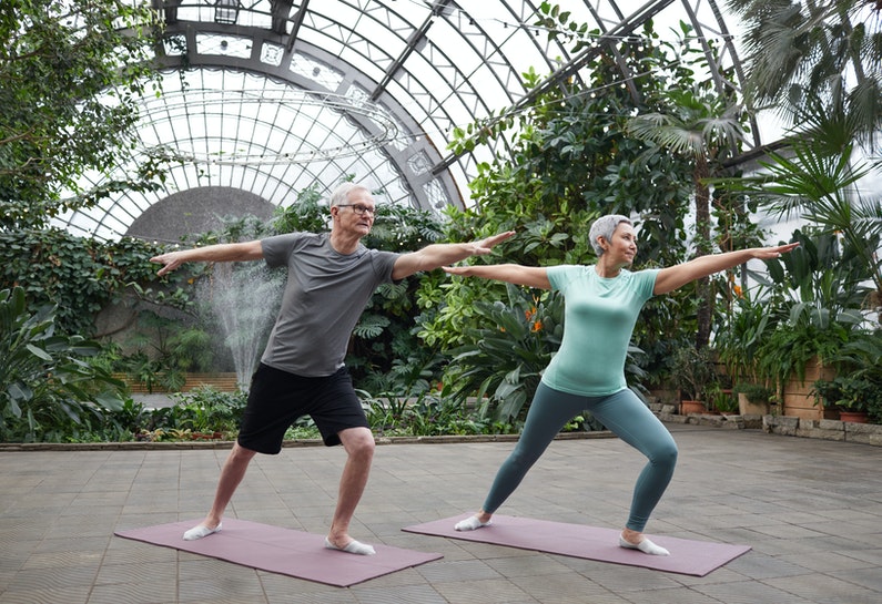 Old people yoga